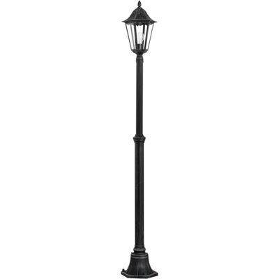 EGLO Buitenverlichting Vloerlamp Navedo, 1-pits buitenlamp, vloerlamp van gegoten aluminium en glas, kleur: zwart, zilver-patina, fitting: E27, h: 200 cm, IP44 extérieur en fonte d'aluminium et verre, couleur : noir, argent patiné, douille : E27, H : 20 EGLO Buitenverlichting Vloerlamp Navedo, 1-pits buitenlamp, vloerlamp van gegoten aluminium en glas, kleur: zwart, zilver-patina, fitting: E27, h: 200 cm, IP44 extérieur en fonte d'aluminium et verre, couleur : noir, argent patiné, douille : E27, H : 20