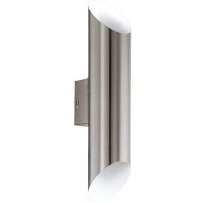 EGLO LED Buitenverlichting Wandlamp Agolada, 2-pits buitenlamp, wandlamp van roestvrij staal, kleur: wit, IP44 applique murale en acier inoxydable, couleur : acier inoxydable, blanc, IP44 EGLO LED Buitenverlichting Wandlamp Agolada, 2-pits buitenlamp, wandlamp van roestvrij staal, kleur: wit, IP44 applique murale en acier inoxydable, couleur : acier inoxydable, blanc, IP44