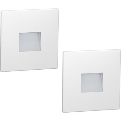 ledscom.de LED trapverlichting/traplicht FOW voor binnen en buiten, downlight, hoekig, 85 x 85mm, warm wit, 2st. ledscom.de LED trapverlichting/traplicht FOW voor binnen en buiten, downlight, hoekig, 85 x 85mm, warm wit, 2st.