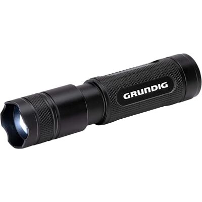 Grundig Led-zaklamp 50 lumen 1 W bereik 65 m 3 verlichtingsmodi: hoog, laag, pulserend zwart Grundig Led-zaklamp 50 lumen 1 W bereik 65 m 3 verlichtingsmodi: hoog, laag, pulserend zwart