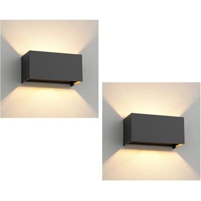 ledscom.de 2 stuks CUBEL wandlamp voor buiten, IP65, up/downlight, antraciet mat, rechthoekig, 2 x G9 max. 10 W ledscom.de 2 stuks CUBEL wandlamp voor buiten, IP65, up/downlight, antraciet mat, rechthoekig, 2 x G9 max. 10 W