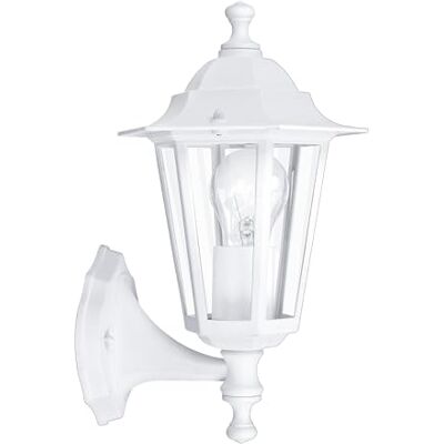 EGLO Buitenverlichting Wandlamp Laterna 5, 1-pits buitenlamp, wandlamp van gegoten aluminium en glas, kleur: wit, fitting: E27, IP44 d'aluminium et verre, couleur : blanc, douille : E27, IP44 EGLO Buitenverlichting Wandlamp Laterna 5, 1-pits buitenlamp, wandlamp van gegoten aluminium en glas, kleur: wit, fitting: E27, IP44 d'aluminium et verre, couleur : blanc, douille : E27, IP44