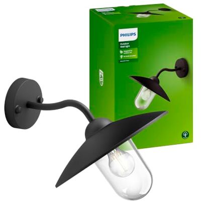 Philips Hammock Buitenwandlamp Zwart 60 W E27-fitting Spatwaterdicht Exclusief lichtbron Philips Hammock Buitenwandlamp Zwart 60 W E27-fitting Spatwaterdicht Exclusief lichtbron