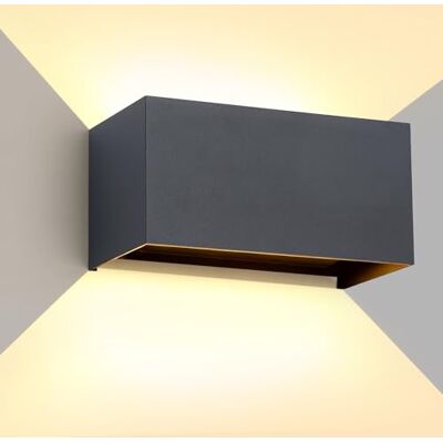 FUPE Wandlamp voor buiten, binnen, 25 W, led, buitenlamp, IP65, waterdicht, modern, aluminium, wandlampen voor buiten, lamp, licht, hoek, verstelbaar, antraciet, 3000 K, warm wit FUPE Wandlamp voor buiten, binnen, 25 W, led, buitenlamp, IP65, waterdicht, modern, aluminium, wandlampen voor buiten, lamp, licht, hoek, verstelbaar, antraciet, 3000 K, warm wit