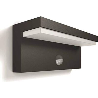 Philips Bustan Buitenwandlamp met Sensor Antraciet 4.5 W Warmwit licht Eenvoudige installatie. Geïntegreerde LED-lamp Philips Bustan Buitenwandlamp met Sensor Antraciet 4.5 W Warmwit licht Eenvoudige installatie. Geïntegreerde LED-lamp