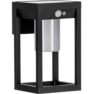 EGLO Martano led-wandlamp op zonne-energie, buitenverlichting met bewegingssensor, gevellamp, buitenlamp van zwart aluminium en witte kunststof, IP44 EGLO Martano led-wandlamp op zonne-energie, buitenverlichting met bewegingssensor, gevellamp, buitenlamp van zwart aluminium en witte kunststof, IP44
