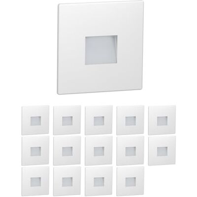ledscom.de 15 stuks LED trapverlichting / wandlamp inbouw FOW voor binnen en buiten, downlight, rechthoekig, 85 x 85 mm, warm wit ledscom.de 15 stuks LED trapverlichting / wandlamp inbouw FOW voor binnen en buiten, downlight, rechthoekig, 85 x 85 mm, warm wit