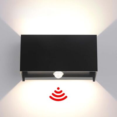 FUPE 25 W led-wandlamp voor buiten/binnen met bewegingssensor en schemering, IP65, waterdicht, modern, aluminium, buitenlamp, instelbare lichthoek, zwart, 4000 K, lichten FUPE 25 W led-wandlamp voor buiten/binnen met bewegingssensor en schemering, IP65, waterdicht, modern, aluminium, buitenlamp, instelbare lichthoek, zwart, 4000 K, lichten