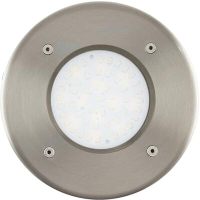 EGLO LED vloerinbouwlamp Lamedo, 1-vlammige inbouwlamp, weglamp van roestvrij staal, kleur: zilver, glas: wit, gesatineerd, rond, IP67 EGLO LED vloerinbouwlamp Lamedo, 1-vlammige inbouwlamp, weglamp van roestvrij staal, kleur: zilver, glas: wit, gesatineerd, rond, IP67