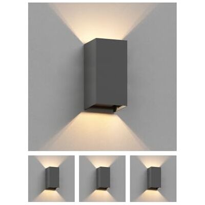 ledscom.de 4 stuks CUBEL wandlamp voor buiten, IP65, Up & Downlight, antraciet mat, rechthoekig, 1 x G9 max. 10 W ledscom.de 4 stuks CUBEL wandlamp voor buiten, IP65, Up & Downlight, antraciet mat, rechthoekig, 1 x G9 max. 10 W