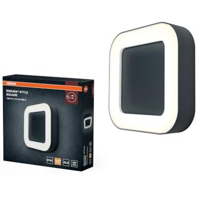 OSRAM ENDURA Vierkante plafond-/wandlamp voor buiten, vierkant, donkergrijs, aluminium, energiebesparend, IP44, voor terras en balkon ENDURA Style Square, Outdoor Lanterns, Gris foncé, 30000 h, Pack de 1 OSRAM ENDURA Vierkante plafond-/wandlamp voor buiten, vierkant, donkergrijs, aluminium, energiebesparend, IP44, voor terras en balkon ENDURA Style Square, Outdoor Lanterns, Gris foncé, 30000 h, Pack de 1
