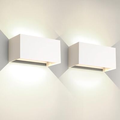 FUPE 2 stuks 25 W led-wandlamp voor binnen en buiten, IP65, waterdicht, modern, aluminium, wandlampen voor buiten, lamp, hoek, verstelbaar, wit, 4000 K, natuurlijk wit FUPE 2 stuks 25 W led-wandlamp voor binnen en buiten, IP65, waterdicht, modern, aluminium, wandlampen voor buiten, lamp, hoek, verstelbaar, wit, 4000 K, natuurlijk wit
