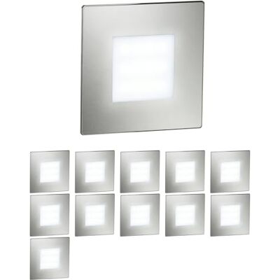 ledscom.de LED trapverlichting FEX, vierkant, 8,5x8,5cm, 230V, koud wit, 12 stuks ledscom.de LED trapverlichting FEX, vierkant, 8,5x8,5cm, 230V, koud wit, 12 stuks
