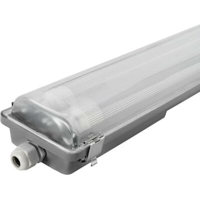 Ledvion Geïntegreerde led-strip, 150 cm, IP65, 2 x 28 W, 185 lm/W, neutraal wit, 4000 K, voor 2 ledbuizen, garageverlichting, magazijn, werkplaats, kelderlamp Ledvion Geïntegreerde led-strip, 150 cm, IP65, 2 x 28 W, 185 lm/W, neutraal wit, 4000 K, voor 2 ledbuizen, garageverlichting, magazijn, werkplaats, kelderlamp