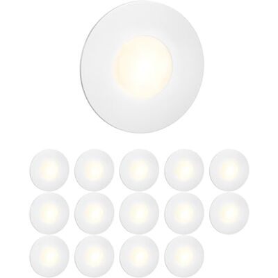 ledscom.de 15 stuks LED trapverlichting / FEX inbouwwandlamp voor binnen en buiten, rond, 85 mm Ø, warm wit ledscom.de 15 stuks LED trapverlichting / FEX inbouwwandlamp voor binnen en buiten, rond, 85 mm Ø, warm wit