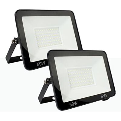 B·LED BARCELONA LED Barcelona B1883-2-BC Set van 2 led-buitenspots, 50 W, IP66, waterdicht, met reflectoren, led-schijnwerper, buitenverlichting voor oprit, terras, tuin, 2 x 3000 K, zwart B·LED BARCELONA LED Barcelona B1883-2-BC Set van 2 led-buitenspots, 50 W, IP66, waterdicht, met reflectoren, led-schijnwerper, buitenverlichting voor oprit, terras, tuin, 2 x 3000 K, zwart