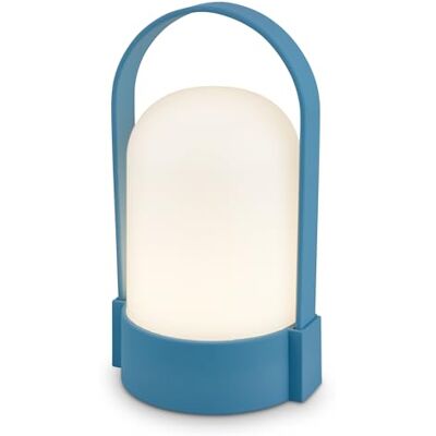 Briloner Draadloze led-tafellamp, IP44, touchscreen, dimbaar, verwisselbare batterij, nachtkastje, lezen, led, camping, batterijlamp, outdoor, 9 x 8 x 15,5 cm, blauw Briloner Draadloze led-tafellamp, IP44, touchscreen, dimbaar, verwisselbare batterij, nachtkastje, lezen, led, camping, batterijlamp, outdoor, 9 x 8 x 15,5 cm, blauw