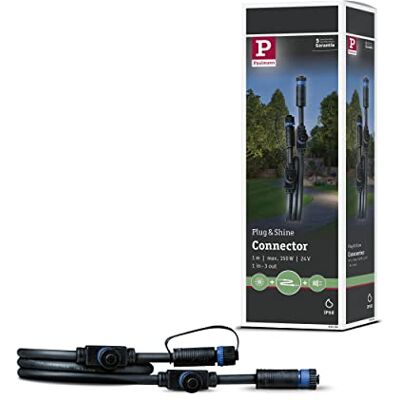Paulmann 93994 Outdoor Plug&Shine kabel, IP68, 1 m, 1-in-3, 2 x 1,5 mm², zwart/kunststof Paulmann 93994 Outdoor Plug&Shine kabel, IP68, 1 m, 1-in-3, 2 x 1,5 mm², zwart/kunststof
