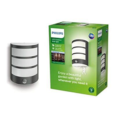 Philips Python Led-wandlamp voor buiten met bewegingsmelder, koud wit licht, 4000 K, 600 lm, IP44, weerbestendig, geïntegreerde lamp, antraciet Philips Python Led-wandlamp voor buiten met bewegingsmelder, koud wit licht, 4000 K, 600 lm, IP44, weerbestendig, geïntegreerde lamp, antraciet