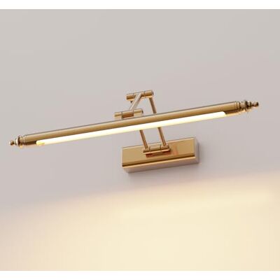 HMAKGG Vintage badkamerspiegellamp, led-wandlamp, badkamer, messing, retro, draaibaar, van roestvrij staal, warmwit, 3000 K, IP44 waterdicht (60 cm 12 W) HMAKGG Vintage badkamerspiegellamp, led-wandlamp, badkamer, messing, retro, draaibaar, van roestvrij staal, warmwit, 3000 K, IP44 waterdicht (60 cm 12 W)