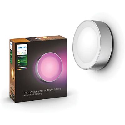 Philips Daylo Wandlamp Wit en Gekleurd Licht IP44 Waterbestendige Wandlamp Dimbaar Buitenverlichting Verbind met Hue Bridge Werkt met Alexa en Google Home RVS Philips Daylo Wandlamp Wit en Gekleurd Licht IP44 Waterbestendige Wandlamp Dimbaar Buitenverlichting Verbind met Hue Bridge Werkt met Alexa en Google Home RVS