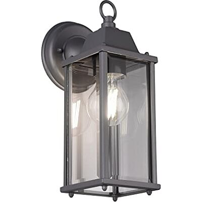 Trio Leuchten Olona 201960142 buitenwandlamp van gegoten aluminium, roestkleur en transparant glas, zonder 1 x E27, antraciet Trio Leuchten Olona 201960142 buitenwandlamp van gegoten aluminium, roestkleur en transparant glas, zonder 1 x E27, antraciet