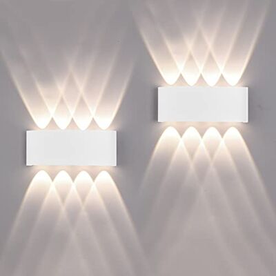 FUPE 2 stuks wandlampen voor buiten/binnen, led, 16 W, 1600 lm, IP65, waterdicht, modern, van aluminium Up and Down helder (wit, 4500 K, natuurlijk licht) FUPE 2 stuks wandlampen voor buiten/binnen, led, 16 W, 1600 lm, IP65, waterdicht, modern, van aluminium Up and Down helder (wit, 4500 K, natuurlijk licht)