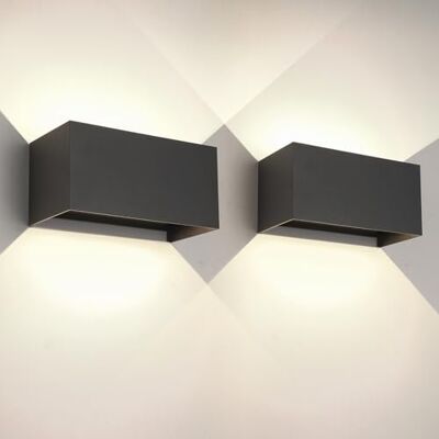 FUPE 2 stuks 25 W led-wandlamp voor binnen en buiten, IP65, waterdicht, modern, aluminium, wandlampen voor buiten, lamp, hoek, verstelbaar, zwart, 4000 K, natuurlijk wit FUPE 2 stuks 25 W led-wandlamp voor binnen en buiten, IP65, waterdicht, modern, aluminium, wandlampen voor buiten, lamp, hoek, verstelbaar, zwart, 4000 K, natuurlijk wit