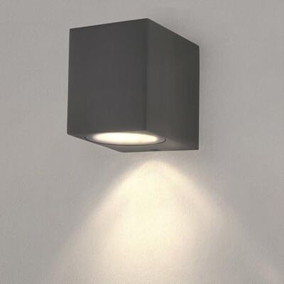 Ledvion 4 x led-wandlampen, antraciet en kubus, GU10-spot, IP54, buitenlamp, buitenverlichting, tuinverlichting, gevelverlichting Ledvion 4 x led-wandlampen, antraciet en kubus, GU10-spot, IP54, buitenlamp, buitenverlichting, tuinverlichting, gevelverlichting