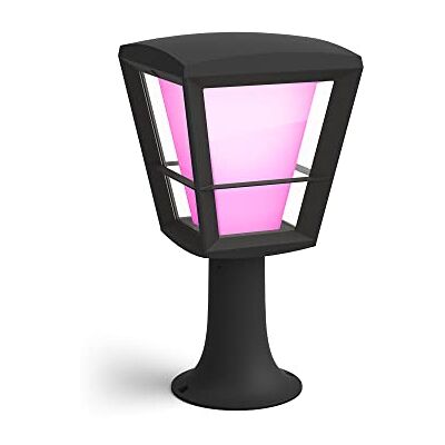 Philips Econic Sokkellamp Wit en Gekleurd Licht Buitenlamp IP44 Duurzame LED Verlichting Dimbaar Verbind met Hue Bridge Werkt met Alexa en Google Home Laag Zwart Philips Econic Sokkellamp Wit en Gekleurd Licht Buitenlamp IP44 Duurzame LED Verlichting Dimbaar Verbind met Hue Bridge Werkt met Alexa en Google Home Laag Zwart