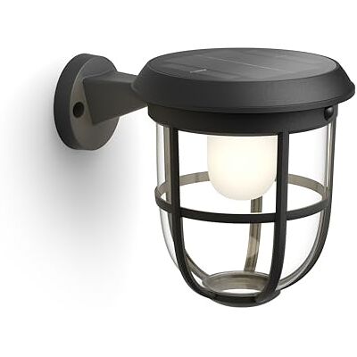 Philips Radii Ultra Efficiënte wandlamp op zonne-energie, 1,3 W, 3000 K, zwart, bewegingssensor, IP44 weerbestendig Philips Radii Ultra Efficiënte wandlamp op zonne-energie, 1,3 W, 3000 K, zwart, bewegingssensor, IP44 weerbestendig