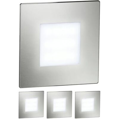 ledscom.de FEX LED traplicht vierkant 8,5x8,5cm, 230V, koudwit, 4 stuks ledscom.de FEX LED traplicht vierkant 8,5x8,5cm, 230V, koudwit, 4 stuks