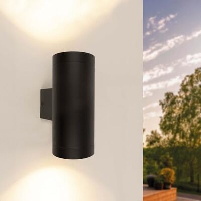 Ledvion Led-wandlamp met sensor, GU10-fitting, IP44, spatwaterdicht, zwart, buitenlamp, led-wandverlichting voor buiten Ledvion Led-wandlamp met sensor, GU10-fitting, IP44, spatwaterdicht, zwart, buitenlamp, led-wandverlichting voor buiten
