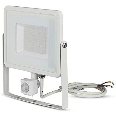V-TAC Samsung 50 W led-chip-schijnwerper met bewegingssensor en schemeringssensor en handmatige vergrendelingsschakelaar, kleur wit, 3000 K, IP65 V-TAC Samsung 50 W led-chip-schijnwerper met bewegingssensor en schemeringssensor en handmatige vergrendelingsschakelaar, kleur wit, 3000 K, IP65