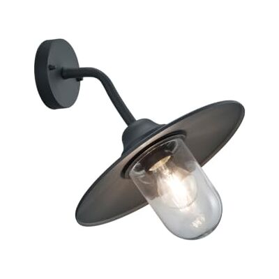 Trio Leuchten Brenta 201760142 buitenwandlamp van gegoten aluminium, antraciet/helder glas Trio Leuchten Brenta 201760142 buitenwandlamp van gegoten aluminium, antraciet/helder glas
