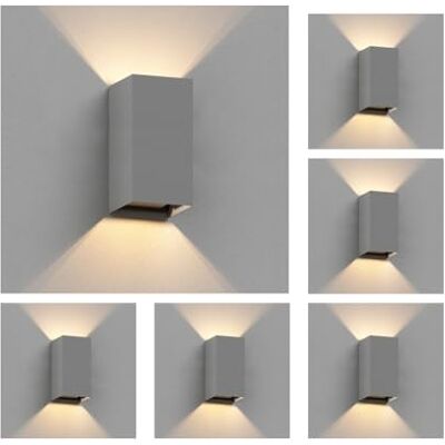 ledscom.de 6 stuks CUBEL wandlamp voor buiten, IP65, up/downlight, mat grijs, hoekig, 1x G9 max. 10 W ledscom.de 6 stuks CUBEL wandlamp voor buiten, IP65, up/downlight, mat grijs, hoekig, 1x G9 max. 10 W