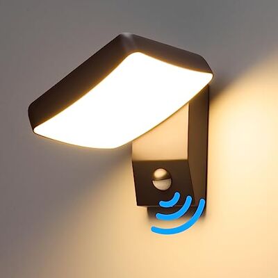 Bojim IP65 Buitenwandlamp met bewegingsmelder, 18 W led-wandlamp, draaibaar paneel, vierkant, warmwit, 3000 K, moderne wandlamp voor entree, balkon, tuin Bojim IP65 Buitenwandlamp met bewegingsmelder, 18 W led-wandlamp, draaibaar paneel, vierkant, warmwit, 3000 K, moderne wandlamp voor entree, balkon, tuin