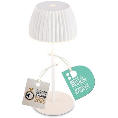 Briloner Riffle Draadloze mini-ledlamp IP44 met lichtgevende rand, 8,5 x 20 cm, touch-dimmer, verwisselbare batterij Briloner Riffle Draadloze mini-ledlamp IP44 met lichtgevende rand, 8,5 x 20 cm, touch-dimmer, verwisselbare batterij