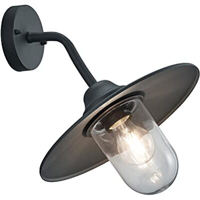Trio Leuchten Brenta 201760142 buitenwandlamp van gegoten aluminium, antraciet/helder glas Trio Leuchten Brenta 201760142 buitenwandlamp van gegoten aluminium, antraciet/helder glas