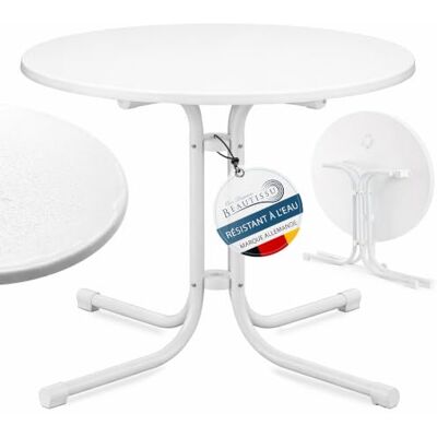 Beautissu Bistrotafel voor buiten, rond, waterdicht, opvouwbaar, camping, feest Ø70cm hauteur 70cm blanc d'appoint balcon jardin à manger résistant intempéries blanche Bistroni Beautissu Bistrotafel voor buiten, rond, waterdicht, opvouwbaar, camping, feest Ø70cm hauteur 70cm blanc d'appoint balcon jardin à manger résistant intempéries blanche Bistroni