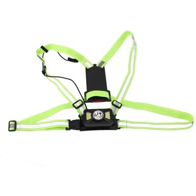 gernie Led-borstlamp, oplaadbaar, USB, waterdicht, IP55, 500 lumen, led-nachtverlichting, reflecterend vest voor hardlopers en joggers, hondenwandelingen, kamperen, wandelen gernie Led-borstlamp, oplaadbaar, USB, waterdicht, IP55, 500 lumen, led-nachtverlichting, reflecterend vest voor hardlopers en joggers, hondenwandelingen, kamperen, wandelen