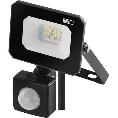 EMOS SIMPO Led-schijnwerper, 10 W, met bewegingsmelder, waterdicht, voor vochtige ruimtes en buiten, superhelder, 1000 lm, neutraal wit, 4000 K, levensduur 25.000 uur, aansluitkabel EMOS SIMPO Led-schijnwerper, 10 W, met bewegingsmelder, waterdicht, voor vochtige ruimtes en buiten, superhelder, 1000 lm, neutraal wit, 4000 K, levensduur 25.000 uur, aansluitkabel