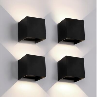 FUPE Wandlamp voor buiten, binnen, led, G9-lampen, vervangbaar, IP65, waterdicht, wandlamp, buiten, zwart, 4000 K, natuurlijk licht, vierkant, aluminium, instelling van de verlichtingshoek FUPE Wandlamp voor buiten, binnen, led, G9-lampen, vervangbaar, IP65, waterdicht, wandlamp, buiten, zwart, 4000 K, natuurlijk licht, vierkant, aluminium, instelling van de verlichtingshoek