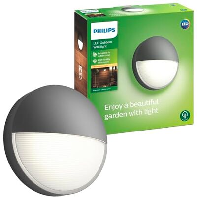 Philips Capricorn Led-buitenwandlamp, 5,5 W, 700 lm, 2700 K warmwit licht, IP44 weerbestendig, led, duurzaam, aluminium, antraciet grijs Philips Capricorn Led-buitenwandlamp, 5,5 W, 700 lm, 2700 K warmwit licht, IP44 weerbestendig, led, duurzaam, aluminium, antraciet grijs