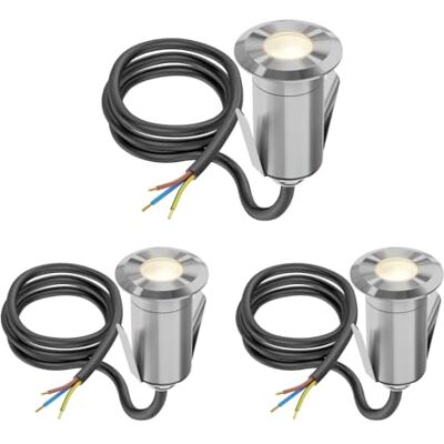 ledscom.de 3 stuks GLOX led-inbouwlampen voor buiten, IP67, aluminium, rond, 35 mm Ø, warm wit, mat ledscom.de 3 stuks GLOX led-inbouwlampen voor buiten, IP67, aluminium, rond, 35 mm Ø, warm wit, mat