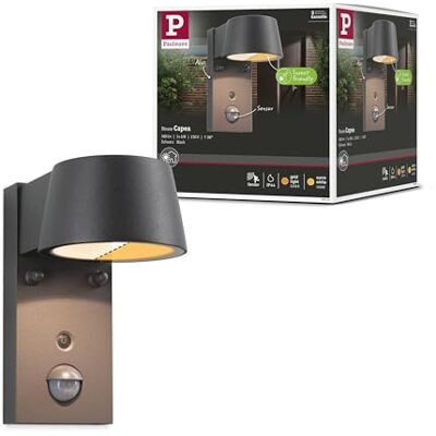 Paulmann 94714 led-buitenlamp, Capea, bewegingsmelder, insectenbescherming, IP44, 96 x 153 mm, tunable, warm, 6 W, 450 lm, 98 graden, zwart Paulmann 94714 led-buitenlamp, Capea, bewegingsmelder, insectenbescherming, IP44, 96 x 153 mm, tunable, warm, 6 W, 450 lm, 98 graden, zwart