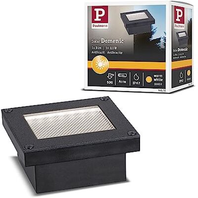 Paulmann Domenic 94578 led-vloerinbouwspot op zonne-energie, IP67, vierkant, 1 x 0,1 W, warmwit, zwart, draadloos, kunststof, oplaadbaar, 3000 K Paulmann Domenic 94578 led-vloerinbouwspot op zonne-energie, IP67, vierkant, 1 x 0,1 W, warmwit, zwart, draadloos, kunststof, oplaadbaar, 3000 K