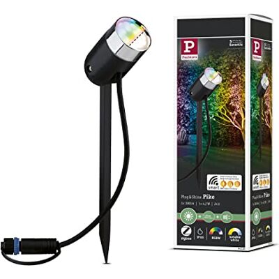 Paulmann 94283 Plug & Shine ZigBee Spot Pike RGBW LED buitenlamp incl. 1 x 4,5 watt dimbaar spatwaterdicht IP44 antraciet tuinverlichting kunststof warm wit 3000 K Paulmann 94283 Plug & Shine ZigBee Spot Pike RGBW LED buitenlamp incl. 1 x 4,5 watt dimbaar spatwaterdicht IP44 antraciet tuinverlichting kunststof warm wit 3000 K