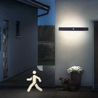 ANKBOY Led-wandlamp, lange wandlamp, bewegingsmelder, buiten/binnen, zwart, IP65, wandlamp, waterdicht, neutraal wit, 4000 K, acryl, metaal, verlichting, terras, tuin, hal, 80 cm ANKBOY Led-wandlamp, lange wandlamp, bewegingsmelder, buiten/binnen, zwart, IP65, wandlamp, waterdicht, neutraal wit, 4000 K, acryl, metaal, verlichting, terras, tuin, hal, 80 cm