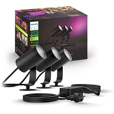 Philips Lily Tuinspot 3-Lichts Basis Set Verlicht met Wit en Gekleurd Licht IP65 Waterbestendige Prijspot Werkt Alexa en Google Home Buitenlamp Grondspot Verbind met Bridge Zwart Philips Lily Tuinspot 3-Lichts Basis Set Verlicht met Wit en Gekleurd Licht IP65 Waterbestendige Prijspot Werkt Alexa en Google Home Buitenlamp Grondspot Verbind met Bridge Zwart